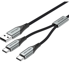 Кабель Vention USB-CM х 2/USB 2.0 AM - 1м.