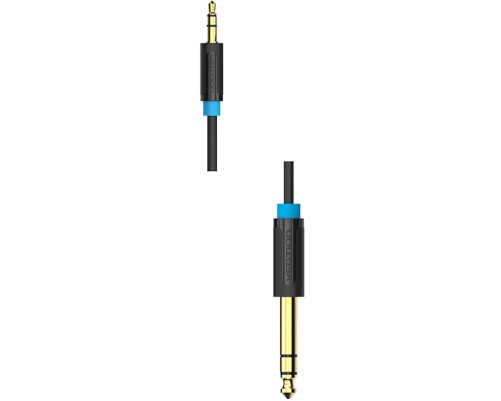 Кабель Vention Jack 6,5 mm M/ 3,5 M, 3 м, черный Кабель Vention Jack 6,5 mm M/ 3,5 M, 3 м, черный