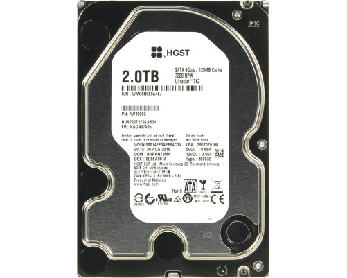 Жесткий диск 2TB Western Digital Ultrastar DC HA210 HUS722T2TALA604 Жесткий диск 2TB Western Digital Ultrastar DC HA210 HUS722T2TALA604