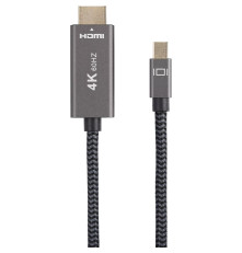 Кабель miniDisplayPort M-> HDMI, 1.8 м, оплетка, черный, Telecom (TA562M-1.8M)