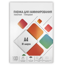 Пленка для ламинирования A4, 216х303 (80 мкм) глянцевая 100шт, ГЕЛЕОС [LPA4-80]