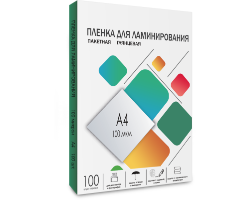 Пленка для ламинирования A4, 216х303 (100 мкм) глянцевая 100шт, ГЕЛЕОС [LPA4-100]