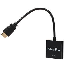 Кабель-переходник HDMI(M)-VGA(F), 0.15 м, черный, Telecom