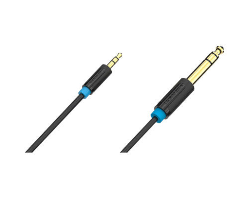 Кабель Vention Jack 6,5 mm M/ 3,5 M, 3 м, черный Кабель Vention Jack 6,5 mm M/ 3,5 M, 3 м, черный