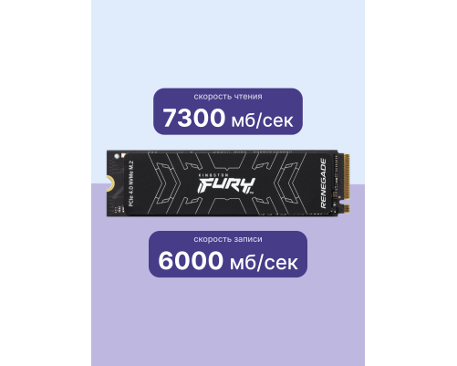 Твердотельный накопитель Kingston Fury Renegade, 1TB, M.2(22x80mm) Твердотельный накопитель Kingston Fury Renegade, 1TB, M.2(22x80mm)