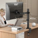 Кронштейн для монитора ONKRON D121E, 100*100, струбцина, наклон -85º+90º поворот 360º, вылет от основание 0-435мм, макс.перемещение по вертикали 200-340мм
