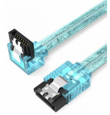 Кабель Vention SATA 3 M/SATA 3 M угол 90 с защелками, 0.5 м, голубой 