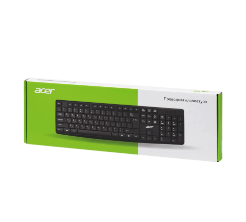 Клавиатура проводная Acer OKW121, USB, черный