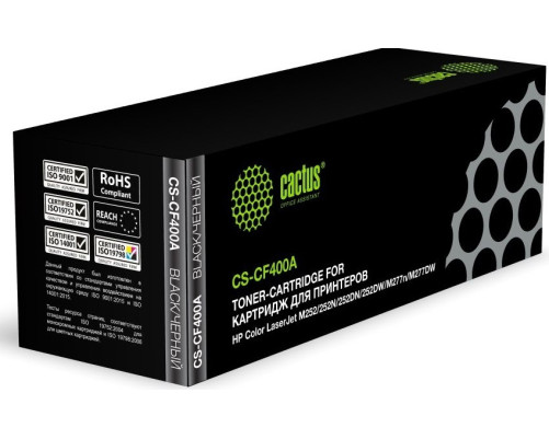 Картридж лазерный Cactus CS-CF400A CF400A для HP CLJ M252/252N/252DN/252DW/M277n, черный (1500 стр.) Картридж лазерный Cactus CS-CF400A CF400A для HP CLJ M252/252N/252DN/252DW/M277n, черный (1500 стр.)