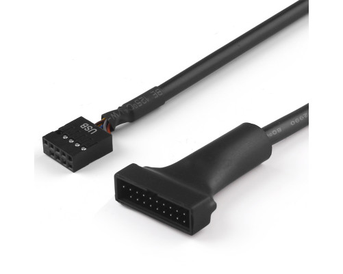 Адаптер USB 2.0/19 pin USB 3.0, 0.15 м, черный Адаптер USB 2.0/19 pin USB 3.0, 0.15 м, черный