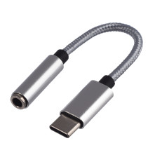Переходник AUX GoPower Jack 3.5mm (f)-Type-C (m), 0.1 м, белый