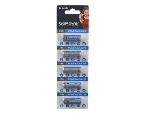 Элемент питания GoPower LR23/A23/MN21 BL5 Alkaline 12V Элемент питания GoPower LR23/A23/MN21 BL5 Alkaline 12V