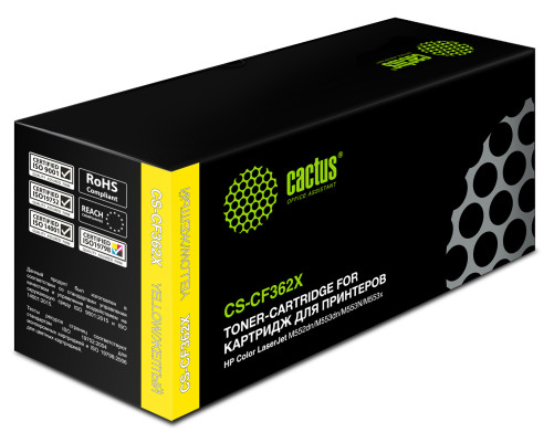 Картридж лазерный Cactus CS-CF362X CF362X для HP CLJ M552dn/M553dn, желтый (9500 стр.) Картридж лазерный Cactus CS-CF362X CF362X для HP CLJ M552dn/M553dn, желтый (9500 стр.)