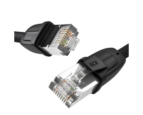 Патч-корд прямой PROF кат.8, F/FTP, 10 м, CU, 26 AWG, литой, черный, экранированные коннекторы, GCR-52351 Патч-корд прямой PROF кат.8, F/FTP, 10 м, CU, 26 AWG, литой, черный, экранированные коннекторы, GCR-52351
