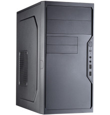 Корпус 500 Вт Foxline FL-733 mATX, black, wPSU 500W 12cm, 1xPCIe(6+2pin), w2xUSB2.0, wpwr cord, wo FAN