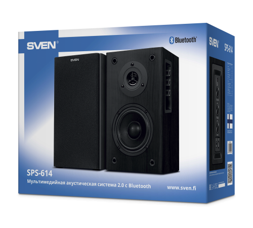 Акустическая система 2.0 SVEN SPS-614, 40 Вт, Bluetooth, черный
