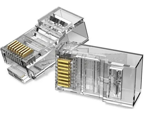 Коннектор Vention RJ45 (8p8c), cat. 5e, под витую пару (100 шт./уп.) Коннектор Vention RJ45 (8p8c), cat. 5e, под витую пару (100 шт./уп.)