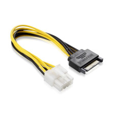 Кабель питания SATA 15pin/ATX 8pin,  0.15 м, медь