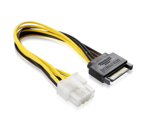 Кабель питания SATA 15pin/ATX 8pin,  0.15 м, медь