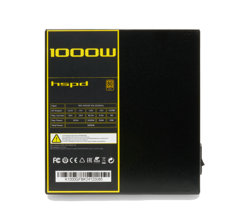 Блок питания 1000 Вт HSPD HSK-1000GF-BK, черный