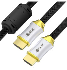 Кабель HDMI(19M)-HDMI(19M) ver.2.0, 2 м, 28/28 AWG, тройной экран, черный нейлон, DELUX, GCR-51281