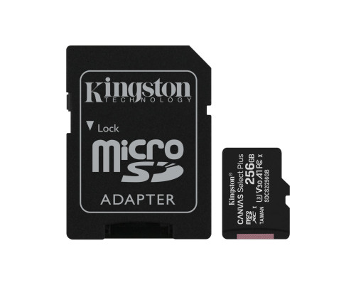 Карта памяти Kingston 256GB microSDXC Canvas Select Plus 100R A1 C10 Card + Adapter Карта памяти Kingston 256GB microSDXC Canvas Select Plus 100R A1 C10 Card + Adapter