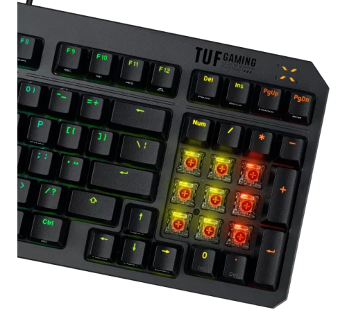 Клавиатура проводная игровая ASUS RA07 TUF K3 GEN II, механическая, 97 клавиш , USB, черный