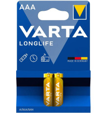 Элемент питания Varta LONGLIFE LR03 AAA BL2 Alkaline 1.5V (4103) (2 шт.)