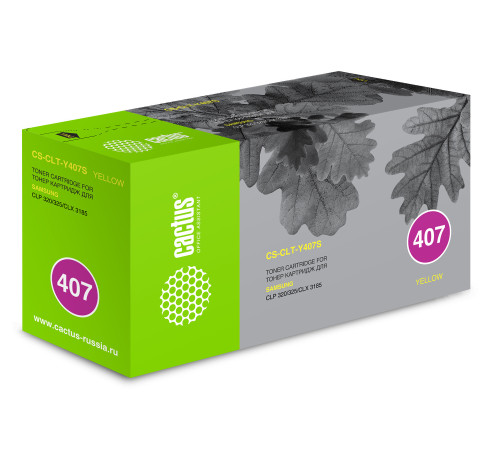 Картридж лазерный Cactus CS-CLT-Y407S CLT-Y407S для Samsung CLP320/320n/325/CLX318, желтый (1000 стр.)