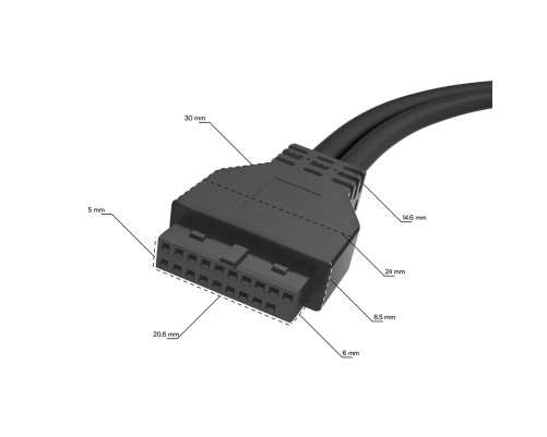 Планка в корпус USB 3.0, 2 порта 20 pin на 4 внешних порта, 0.58m, черный, GCR-55564 Планка в корпус USB 3.0, 2 порта 20 pin на 4 внешних порта, 0.58m, черный, GCR-55564