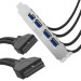 Планка в корпус USB 3.0, 2 порта 20 pin на 4 внешних порта, 0.58m, черный, GCR-55564
