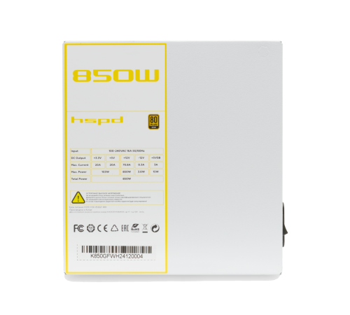 Блок питания 850 Вт HSPD HSK-850GF-WH