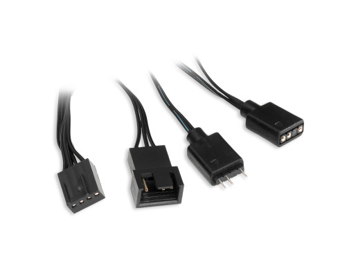 Вентилятор для корпуса HSPD FN027 Black (120x120x25mm, 4-pin PWM, ARGB, 48.6CFM, 30.1dBA, 1500RPM, Black)