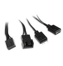 Вентилятор для корпуса HSPD FNW010 Black (120x120x25mm, 4-pin PWM, ARGB, 53.69CFM, 29.34dBA, 1800RPM, Black)