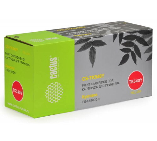 Картридж Cactus CS-TK540Y для Kyocera FS-C5100DN, желтый (4000 стр.)