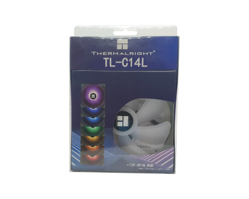 Вентилятор для корпуса Thermalright TL-C14L RGB (140x140x26mm, 4-pin PWM, RGB, 74.3CFM, 26.6dBA, 1500RPM, Grey) Вентилятор для корпуса Thermalright TL-C14L RGB (140x140x26mm, 4-pin PWM, RGB, 74.3CFM, 26.6dBA, 1500RPM, Grey)