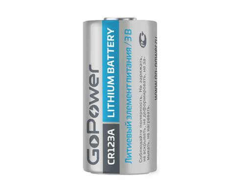 Элемент питания GoPower CR123A BL1 Lithium 3V Элемент питания GoPower CR123A BL1 Lithium 3V