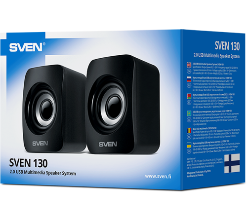 Акустическая система 2.0 SVEN 130, USB, 2x3 Вт(RMS), чёрный