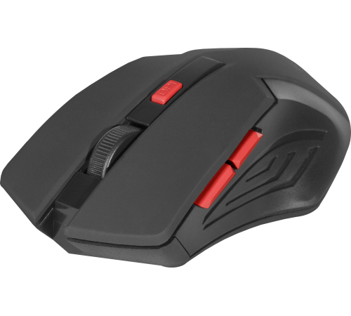 Мышь беспроводная Defender  Accura MM-275, 6 кнопок, 800-1600 dpi, черный/красный