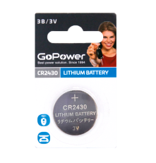 Элемент питания GoPower CR2430 BL1 Lithium 3V (1 шт.)