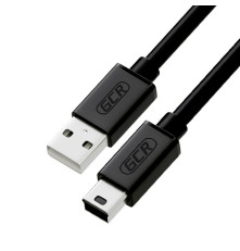 Кабель 1.8m USB 2.0, AM/mini 5P, черный, 28/28 AWG, экран, армированный, морозостойкий
