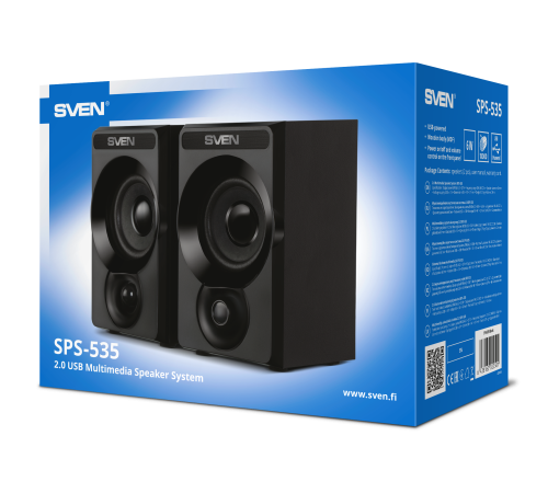 Акустическая система 2.0 SVEN SPS-535, USB, 2x3 Вт(RMS), чёрный