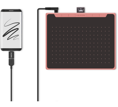 Графический планшет Huion Inspiroy RTS-300, розовый