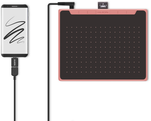 Графический планшет Huion Inspiroy RTS-300, розовый