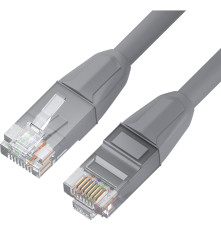 Патч-корд прямой 7.5m LSZH UTP кат.6, серый, 24 AWG, литой без фиксатора, ethernet high speed, RJ45, T568B, GCR-52753