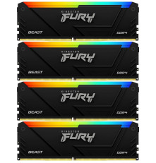 Модуль оперативной памяти Kingston 64GB DDR4-3200 (Kit of 4) FURY Beast RGB KF432C16BB2AK4/64