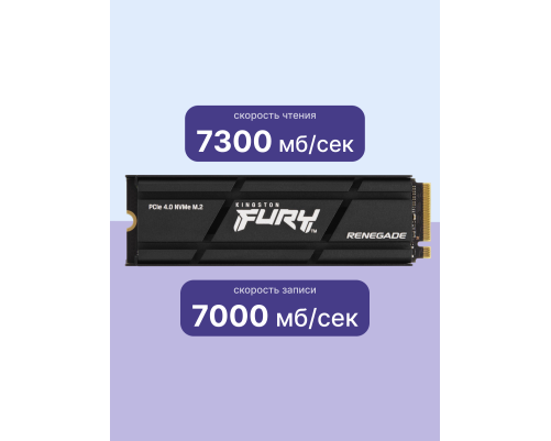 Твердотельный накопитель Kingston Fury Renegade, 2TB, M.2(22x80mm) Твердотельный накопитель Kingston Fury Renegade, 2TB, M.2(22x80mm)