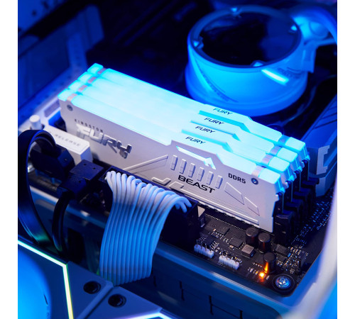 Модуль оперативной памяти Kingston 16GB FURY Beast White RGB XMP 6000MhzMhz DDR5 CL30 DIMM