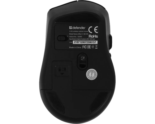 Мышь беспроводная Defender Effect X MS-095, 6D, 800-1600 dpi, черный Мышь беспроводная Defender Effect X MS-095, 6D, 800-1600 dpi, черный
