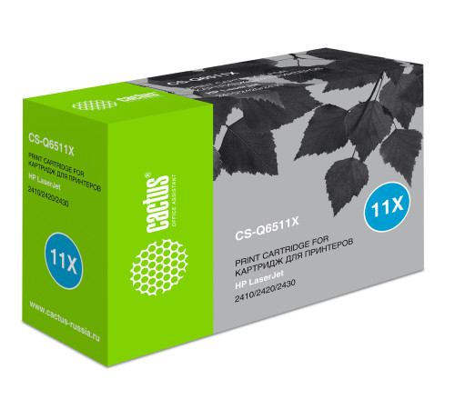 Картридж Cactus CS-Q6511X Q6511X для HP LJ 2410/2420/2420DN/2430 (12000 стр.)